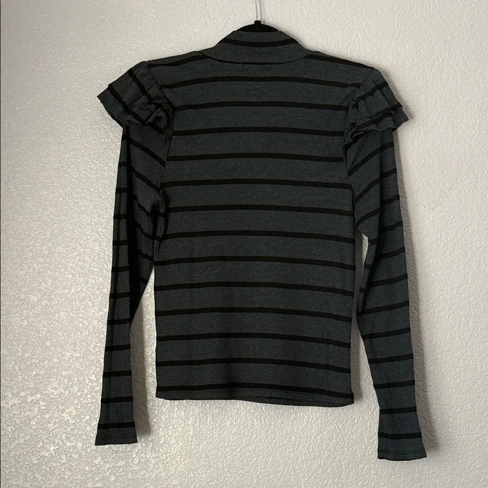 T.La Green and Black Striped Long Sleeve Top